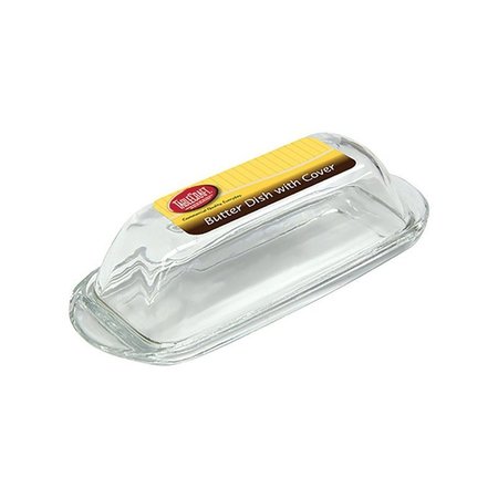 TABLECRAFT 3 in. W X 7 in. L Clear Glass Butter Dish H124